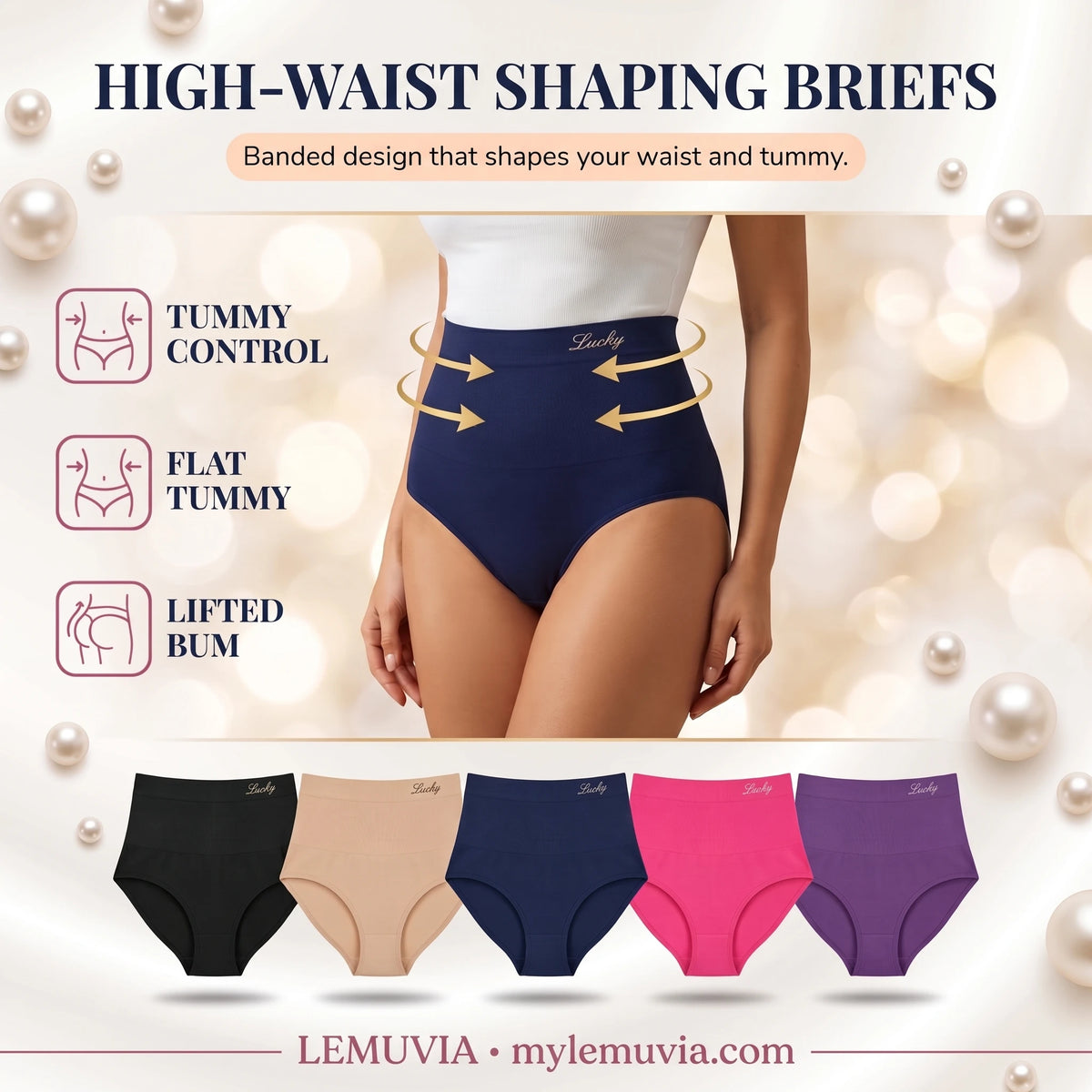 Lemuvia high-waist shaping briefs